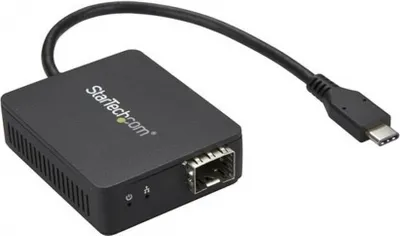 Zdjęcie produktu dla StarTech.com US1GC30SFP, Przewodowa, USB Type-C, Włókno, 1000 Mbit/s, Czarny