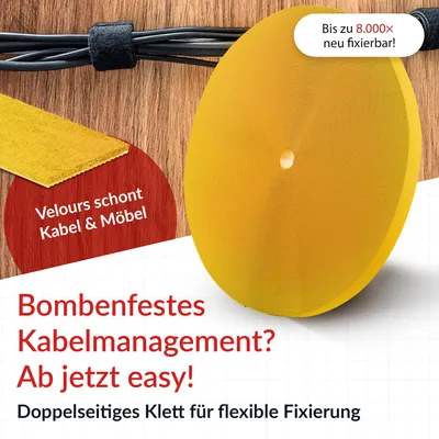 Produktbild von Label-the-cable PRO 1240, Velour, Gelb, 25 m, 1 Stück(e)