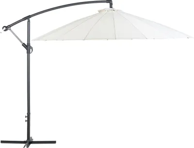 Produktbild von BELIANI Ampelschirm Hellbeige Polyester ⌀ 268 cm Kurbelmechanismus Garten Terrasse Balkon