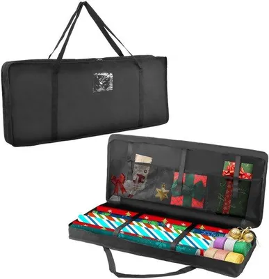 Productafbeelding van Organizer met 3 vakken - Robuust en duurzaam - 82 x 13 x 34 cm - Ideaal voor het verpakken van cadeaus en decoraties