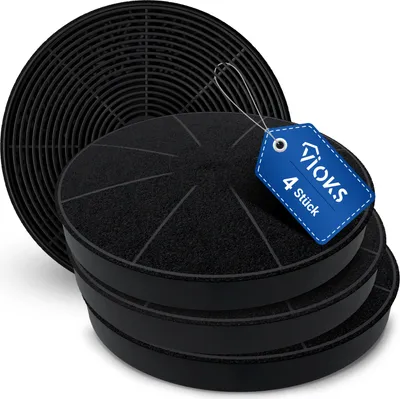 Produktbild von Aktivkohlefilter Set 4x Ø175mm passend wie Respekta MIZ0031 für Dunstabzugshaube