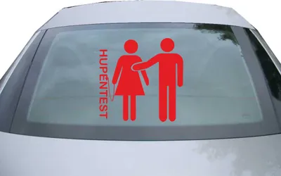 Produktbild von Indigos UG - Aufkleber Heckscheibe & Motorklappe DE2430 - rot - 600x599 mm - Hupentest - Auto Scheiben Fenster Heckklappe Tuning Racing JDM - Die cut