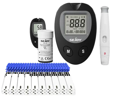 Image de Appareil de mesure de la glycémie, fabriqué en matériau ABS, modèle BG-201Plus, compatible avec des tests numériques,  CE, mesure précise de la glucose