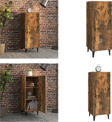 Imagen del producto de vidaXL, aparador de roble ahumado, 34,5 x 34 x 90 cm, material de madera, aparador, aparadores, armario, armario de almacenamiento