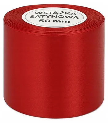 Produktbild von PartyPal Rotes Satinband 50 mm Weihnachtsdekoration Geschenkband