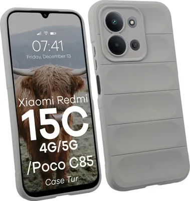 Produktbild von Robuste Handyhülle für Xiaomi Redmi 15C 4G / 5G / POCO C85 4G, Bizon Case Tur, Hellgrau