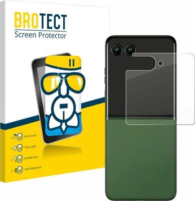 A product shot showing the packaging for a screen protector and the screen protector itself placed on the back of a phone.