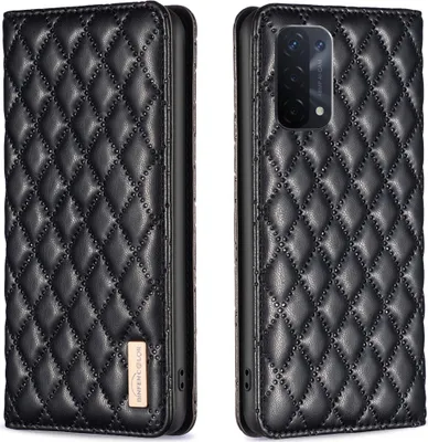 Produktbild von OPPO A74 5G Hülle, Elegant Bookstyle Flip Leder Kartenfächer Schutzhülle mit Ständer für OPPO A74 5G A93 5G A54 5G Schwarz