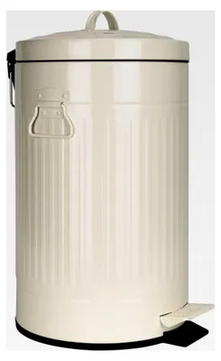 Produktbild von Abfalleimer, Papierkorb, Mülltonne für Küche, Bad, Schlafzimmer und Büro, Metallmülleimer mit Innenbehälter, 12 Liter Tretmülleimer mit Deckel, Beige