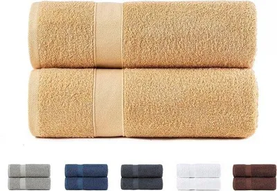 Produktbild von Ibenzoa® Handtuch-Set – weich & saugfähig, Beige, 100% Baumwolle, ideal für den täglichen Gebrauch