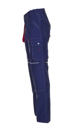 Immagine prodotto di Pantaloni da lavoro Planam in tessuto basaltico, colore blu navy/rosso, taglia 52, codice prodotto 2822052