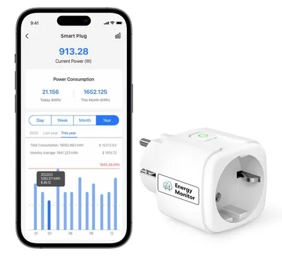 Obrázek produktu pro Chytrá zásuvka s měřením spotřeby - Wi-Fi - Časovač - Hlasové ovládání - Automatizace