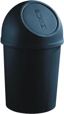 Produktbild von Abfallbehälter 6l Kunststoff mit Push-Deckel schwarz Packung mit 6 Stück