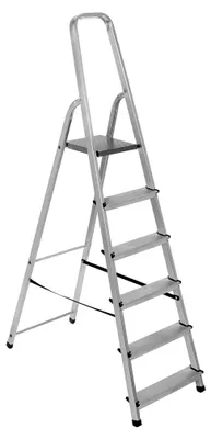 Produktbild von Haushaltsleiter Klappleiter aus Aluminium 6 Stufen Trittleiter