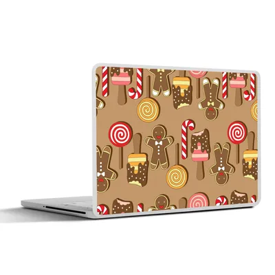 Produktbild von MuchoWow® Laptop Aufkleber Sticker Cover Weihnachten - Plätzchen - Süßigkeiten - Muster 36.5x27.5 cm - Laptop-Sticker