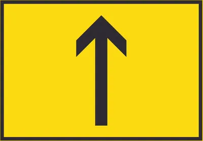 Produktbild von Richtungspfeil hoch Schild waagerecht schwarz gelb Pfeil A5 (148x210mm)