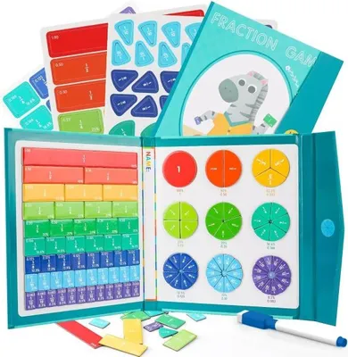 Image de Kit magnétique d'apprentissage des fractions, Jouets éducatifs Montessori pour enfants, Aide à l'apprentissage des fractions - JOJNUMERI
