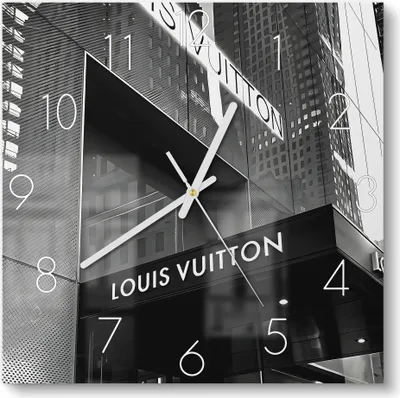 Produktbild von DEQOART Glasuhr 30x30 cm Zahlen 'Urbaner Glanz' Wanduhr Glas Uhr Design leise Küchenuhr