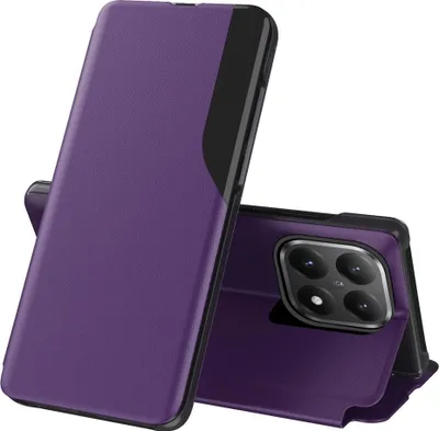 Productafbeelding van Kunstleren hoesje voor de Xiaomi 15T Flip met standaardfunctie en zijruitje, paars