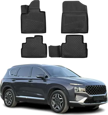 Imagen del producto de Alfombrillas para el suelo del Hyundai Sante Fe TM (2020-2025), de TPE, color , juego de 4 piezas
