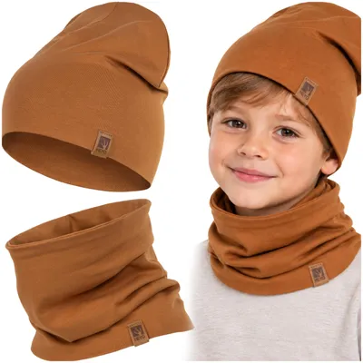 Obrázok produktu pre Detská súprava čiapka + nákrčník HEYO hnedá 48-56 cm