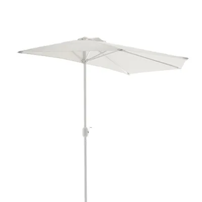 Produktbild von VCM Sonnenschirm | Maße ca. 2,7x1,4 m | Schirm mit Kurbel | Rechteckschirm | Sonnenschutz halbrund | Weiß