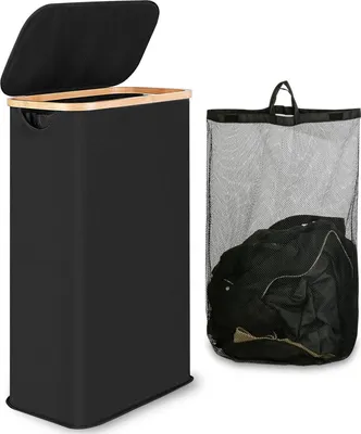 Obrázok produktu pre iEGrow Kôš na bielizeň s vekom 60L Bamboo Black