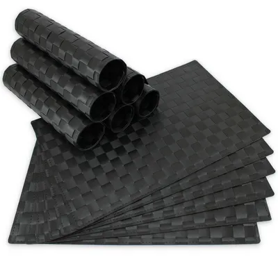 Produktbild von Tischsets MODERN 12er Set Schwarz als Tischuntersetzer