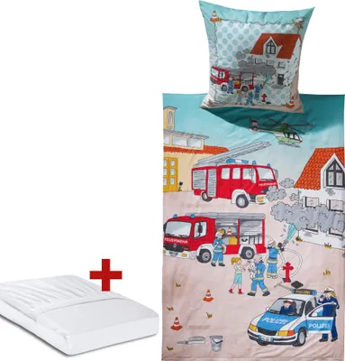 Produktbild von Erwin Müller Kinder-Bettwäsche Sparpaket 3-teilig bunt 1x 135x200 cm + 1x 80x80 cm