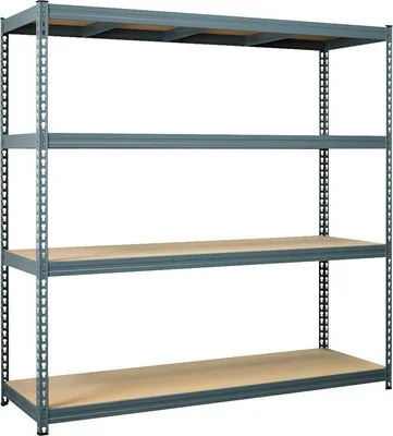 Produktbild von Schwerlastregal Robus 400 grau 180x180x60 cm Stecksystem 4 Holzböden Tragkraft 1600 kg
