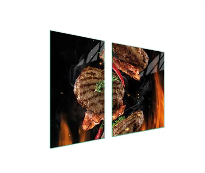 Produktbild von GLASPLATTE und SCHNEIDEBRETT 100x52 GRILL