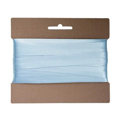 20m Schrägband Satin 20mm gefalzt hellblau