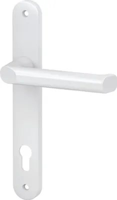 Produktbild von BASI - 1/2-Schmalrahmen-Drücker-Garnitur (innen) - rund - Alu Weiß - Lochung: PZ - 92/8 mm - 7831-0109