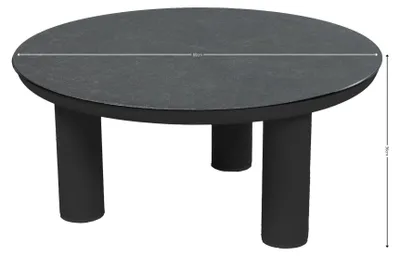 Produktbild von Loungetisch Capri | ø 80 cm | Mattschwarz & Grau