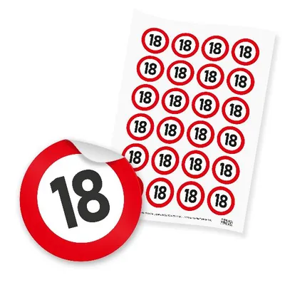 Produktbild von itenga 24x Sticker "18" Verkehrsschild (Motiv 103)