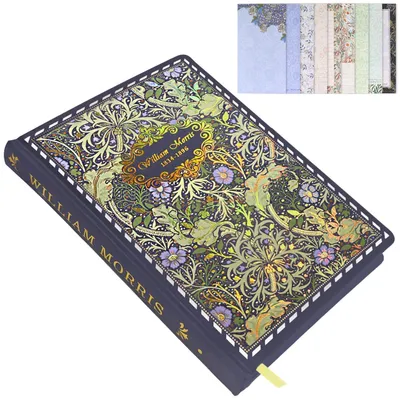 Produktbild von A5 Vintage Notizbuch Hardcover mit 16 Druckfarben, 128 Blatt, 100gsm Papier, Lesezeichen, Lila Blau