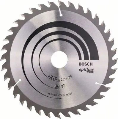 Obrázek produktu pro Pilový kotouč Bosch Optiline Wood pro ruční kotoučové pily 210 x 30 x 2,8 mm 36