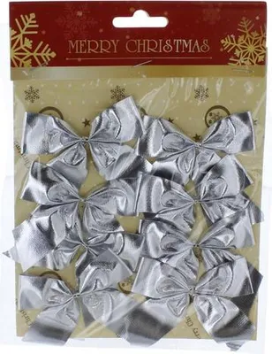 Produktbild von Dekoschleifen 8 Stück silber - ca. 7 cm