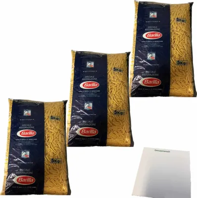 Produktbild von Barilla Maccheroni N. 44 3er Pack (3x5kg Beutel) + usy Block