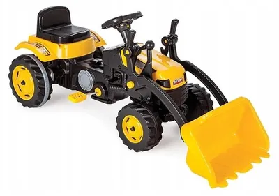 Obrázok produktu pre Šliapací traktor pre deti s pedálmi Pilsan a čelným nakladačom Žltý 125cm pohyblivé časti Stavebné vozidlo od 3 rokov