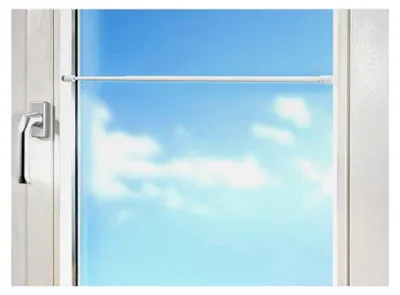 Produktbild von genialo Gardinen-Klemmstange "Flexi", Teleskopstange für Fenster, ausziehbar, weiß