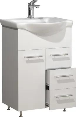 Zdjęcie produktu dla 2szt. umywalka / szafka umywalkowa 55 cm / zestaw mebli łazienkowych z umywalką / praktyczne szuflady / Lisalo L