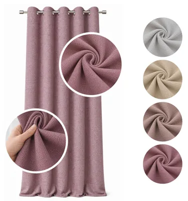 Produktbild von MEBLEODNOWA, Verdunkelungsvorhang, Vorhang Verdunkelnd, Leinwand, Dick, Violett, 140x250cm, Ösenvorhang, Pflegeleichter, Lichtdämpfender Vorhang