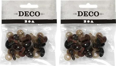 Produktbild von 24 Nasen und Augen für Teddybären - 10 bis 25 mm