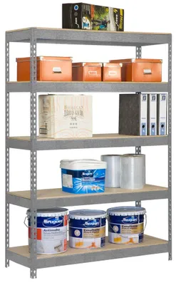 Image de Simonrack Schwerlastregal KIT BRICOFORTE 1006-5 CHIPBOARD 778100040201065 galvanisé 100,0 x 60,0 x 200,0 cm