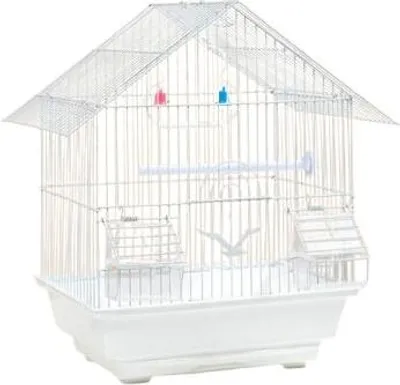 Zdjęcie produktu dla Klatka Dla Ptaków Metalowa Mała 39X23X30Cm Biała