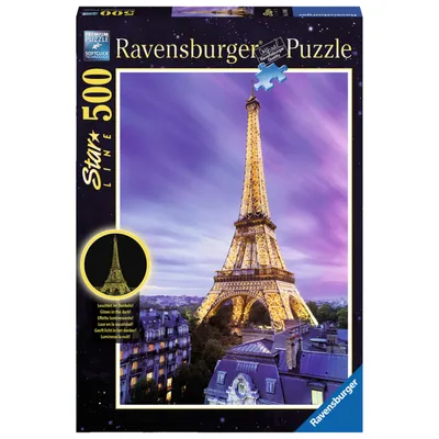 Produktbild von 500 Teile Ravensburger Puzzle Star Line leuchtet Funkelnder Eiffelturm 14898