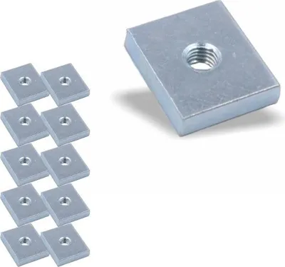 Produktbild von 10x Nutenstein | Gewindeplatte 19x16x4 mm M5 Gewinde mittig | Stahl galvanisch verzinkt