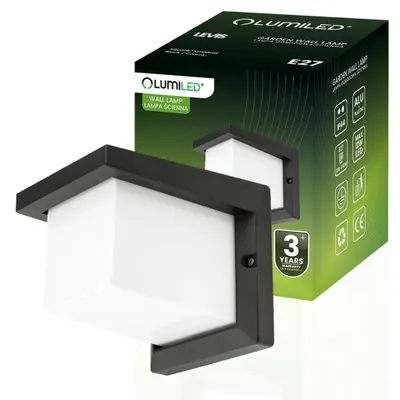 Produktbild von LUMILED Außenwandleuchte Wandlampe Außenleuchte Außenbeleuchtung Wandleuchter IP44 schwarz weiß eckig Aluminium PC 230V E27 Fassung max 12W