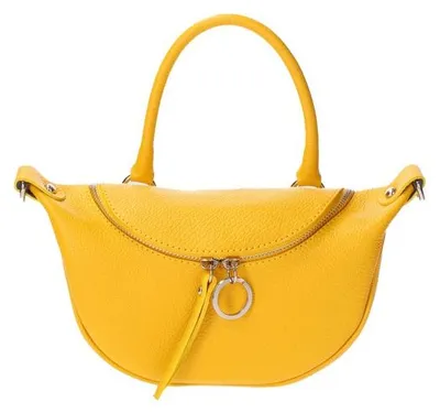 Obrázok produktu pre Dámska kožená kabelka s zipsom a odnímateľným popruhom  Italy Beige UNICA 26x13x8 cm